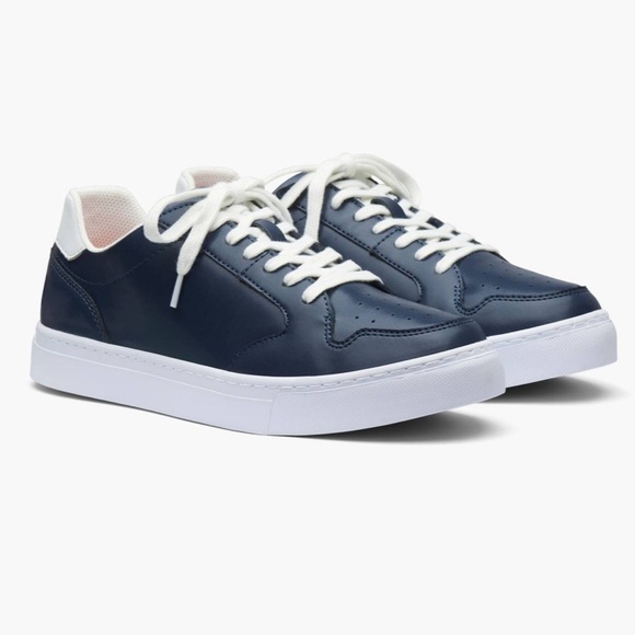 SWIMS Avenue Leather Sneaker Casual Shoes Navy Men’s Size 8 New in Box - Picture 1 of 13